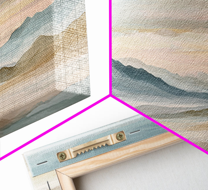 Warm Desert Sunrise Framed Canvas Print, Waiting Room Art, Printable Art, Waiting Room Decor, Watercolor Art, Calm, WRA-2x1-81