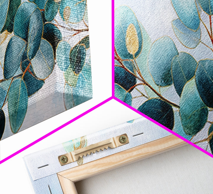Clean Eucalyptus Leaf Study Framed Canvas Print, Waiting Room Art, Office Wall Art, Waiting Room Decor, Fine Art, Calm, WRA-2x1-85