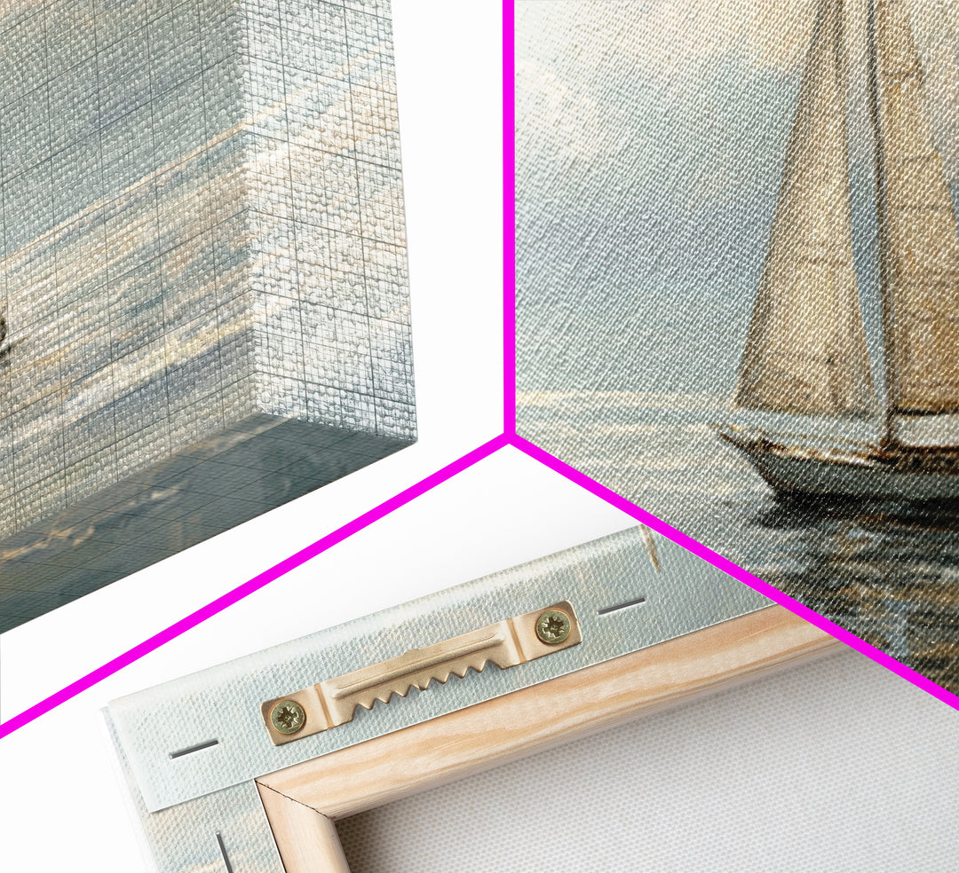 Quiet Sailboat on Calm Water Framed Canvas Print, Waiting Room Art, Digital Art Print, Waiting Room Decor, Fine Art, Calm, WRA-2x1-87