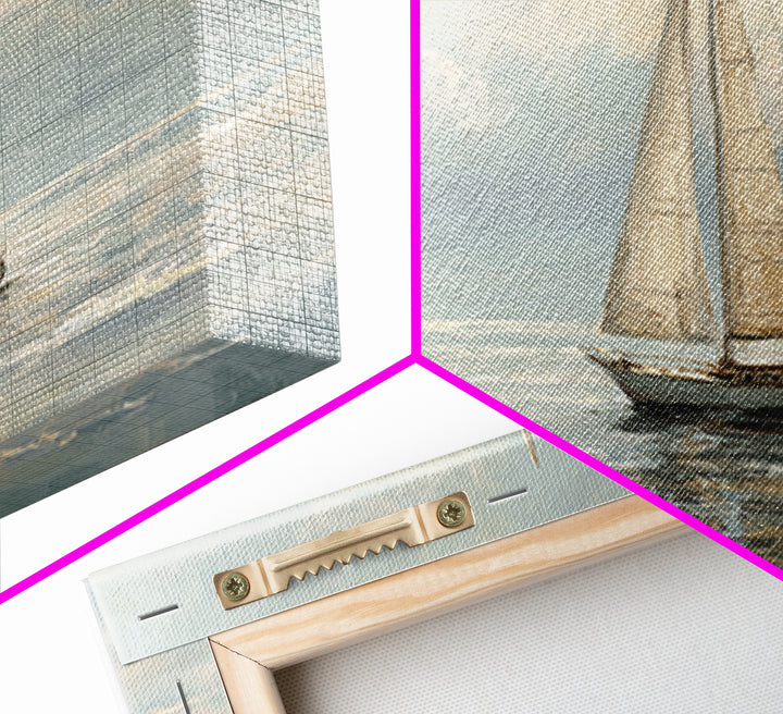 Quiet Sailboat on Calm Water Framed Canvas Print, Waiting Room Art, Digital Art Print, Waiting Room Decor, Fine Art, Calm, WRA-2x1-87