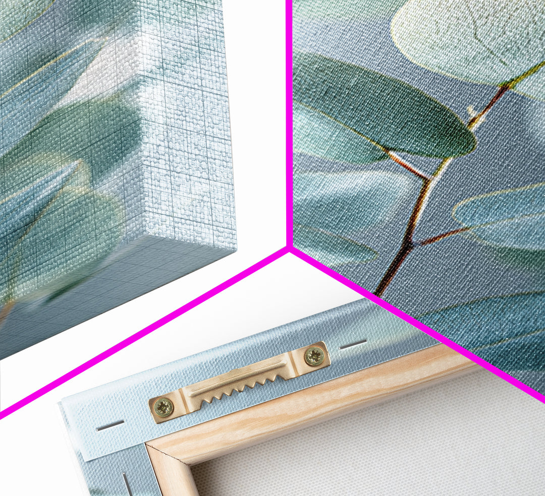 Clean Eucalyptus Leaf Study Framed Canvas Print, Waiting Room Art, Wall Art, Waiting Room Decor, Oil Painting, Calm, WRA-2x3-1