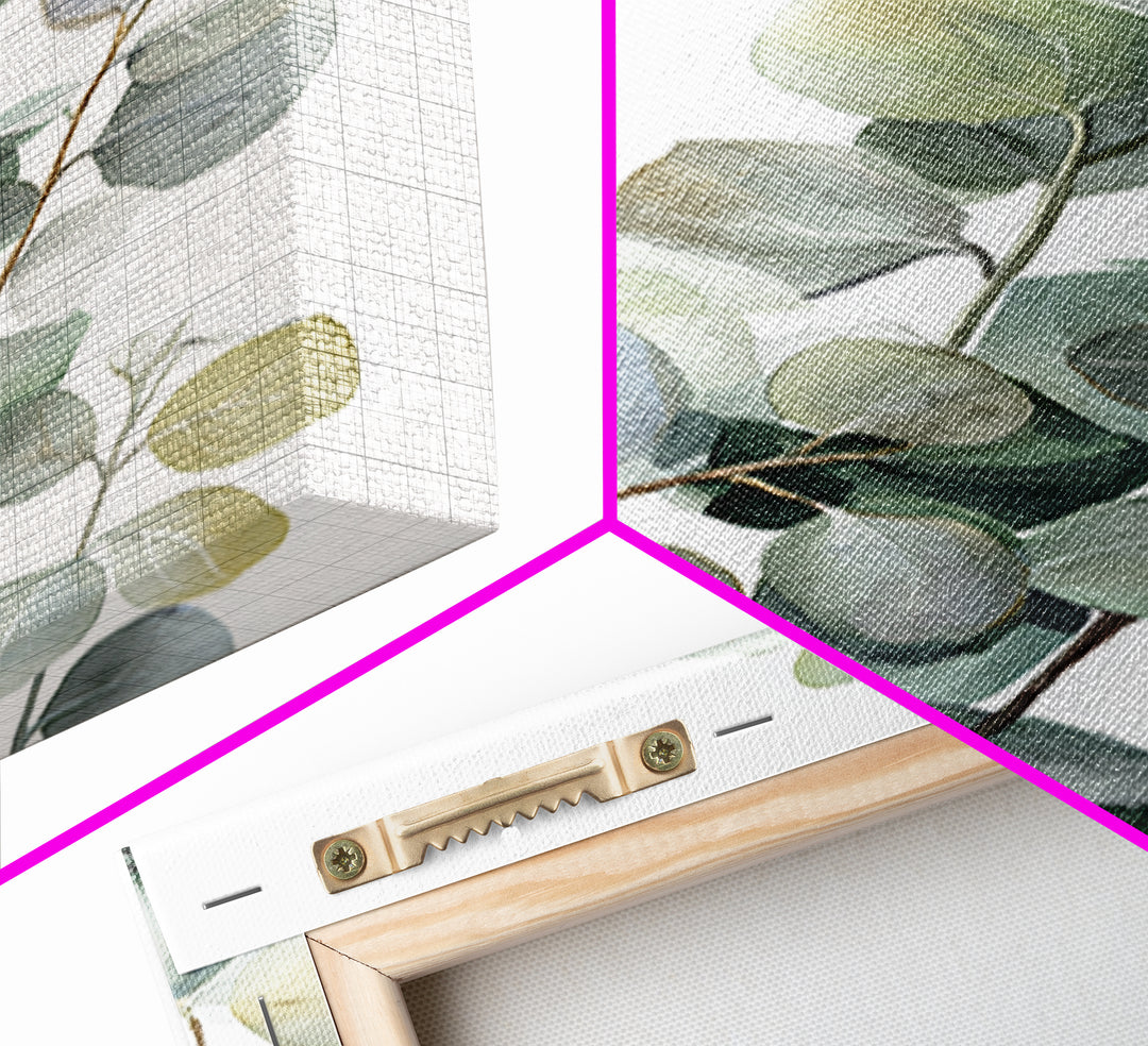 Clean Eucalyptus Leaf Study Framed Canvas Print, Waiting Room Art, Wall Art, Waiting Room Decor, Oil Painting, Calm, WRA-2x3-25