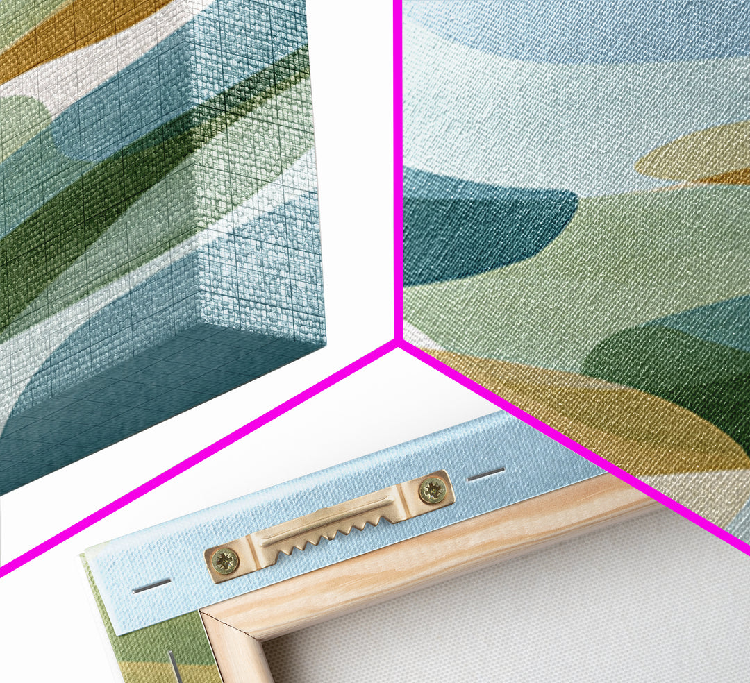 Pastel Rainbow Shapes for Pediatric Spaces Framed Canvas Print, Waiting Room Art, Boho Decor, Waiting Room Decor, Calm, WRA-2x3-26