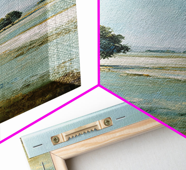 Open Field with Distant Tree Framed Canvas Print, Waiting Room Art, Textured Painting, Waiting Room Decor, Fine Art, Calm, WRA-2x3-55