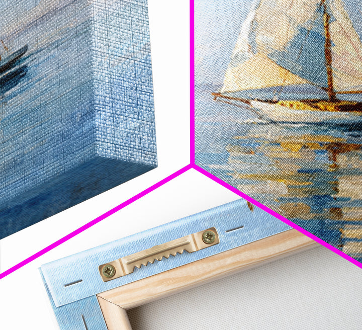 Quiet Sailboat on Calm Water Framed Canvas Print, Waiting Room Art, Abstract Art, Waiting Room Decor, Fine Art, Calm, WRA-2x3-75