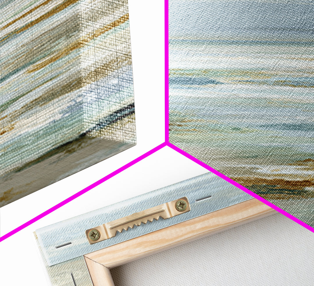 Coastal Horizon with Pale Sand and Water Framed Canvas Print, Waiting Room Art, Minimalist Wall Art, Waiting Room Decor, Calm, WRA-2x3-89