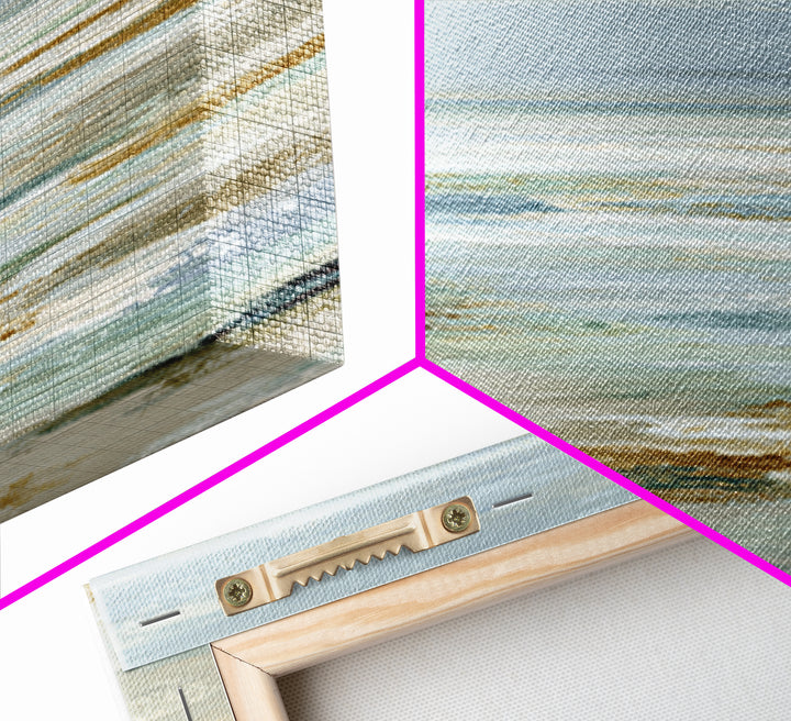 Coastal Horizon with Pale Sand and Water Framed Canvas Print, Waiting Room Art, Minimalist Wall Art, Waiting Room Decor, Calm, WRA-2x3-89