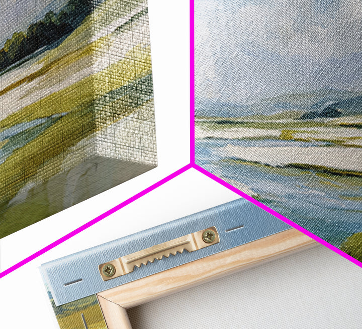 Blue Heron in Quiet Marsh Canvas Print, Waiting Room Art, Modern Decor, Waiting Room Decor, Abstract Art, Calm, Home Decor, WRA-3x1-100