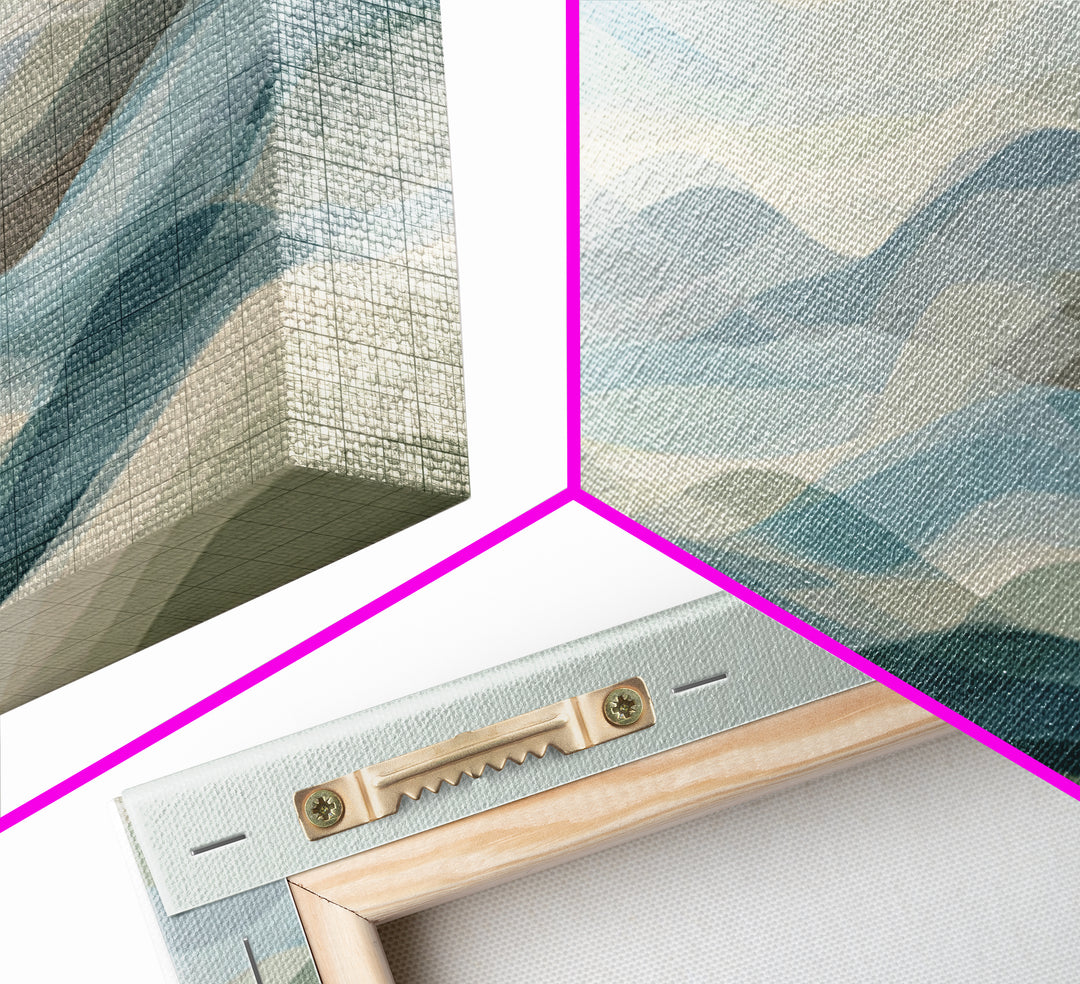 Soft Abstract Waves Framed Canvas Print, Waiting Room Art, Printable Art, Waiting Room Decor, Abstract Art, Calm, WRA-3x1-18