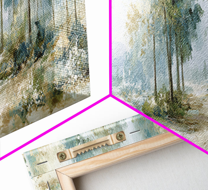 Misty Forest Path Canvas Print, Waiting Room Art, Gallery Decor, Waiting Room Decor, Fine Art, Calm, Contemporary Art, WRA-3x1-3