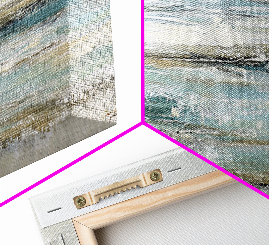 Coastal Horizon with Pale Sand and Water Canvas Print, Waiting Room Art, Landscape, Waiting Room Decor, Fine Art, Calm, WRA-3x1-49