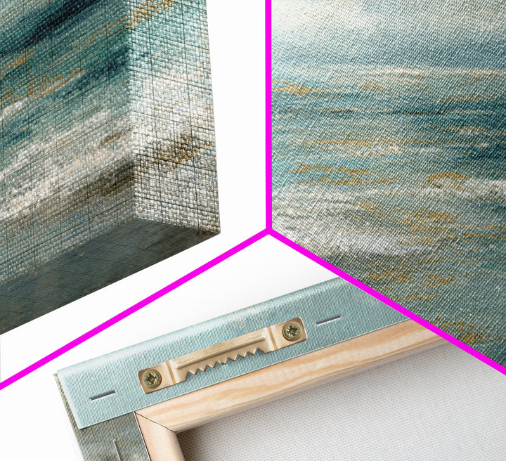 Coastal Horizon with Pale Sand and Water Framed Canvas Print, Waiting Room Art, Minimalist Art, Waiting Room Decor, WRA-3x1-73