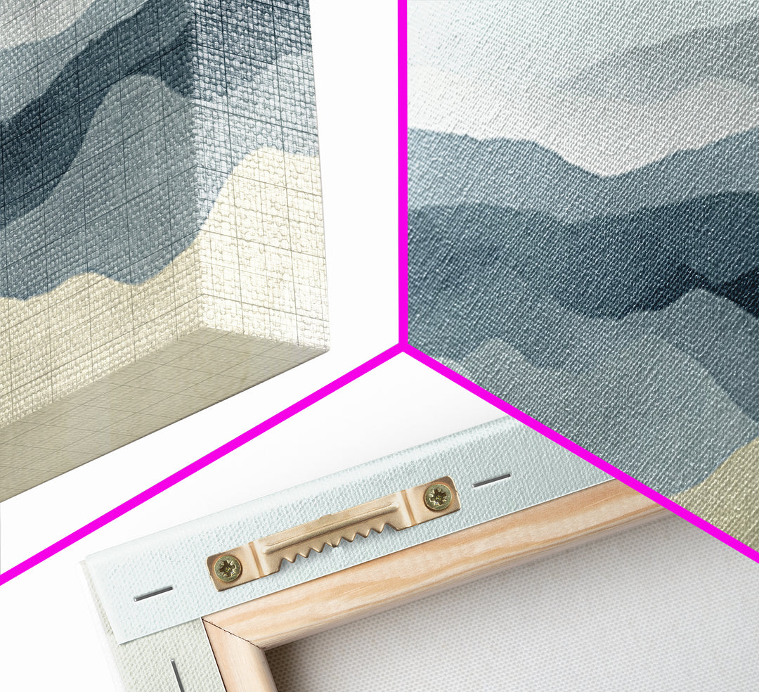 Simple Mountain Layers Canvas Print, Waiting Room Art, Art, Waiting Room Decor, Oil Painting, Calm, Bauhaus Print, WRA-3x1-78