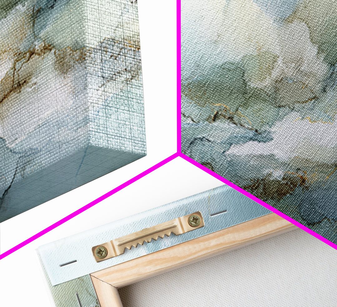 Soft Abstract Waves Framed Canvas Print, Waiting Room Art, Abstract, Waiting Room Decor, Abstract Art, Calm, Modern Decor, WRA-3x1-90