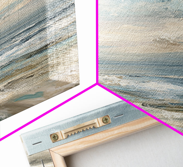 Coastal Horizon with Pale Sand and Water Canvas Print, Waiting Room Art, Gallery Decor, Waiting Room Decor, Fine Art, Calm, WRA-3x1-97