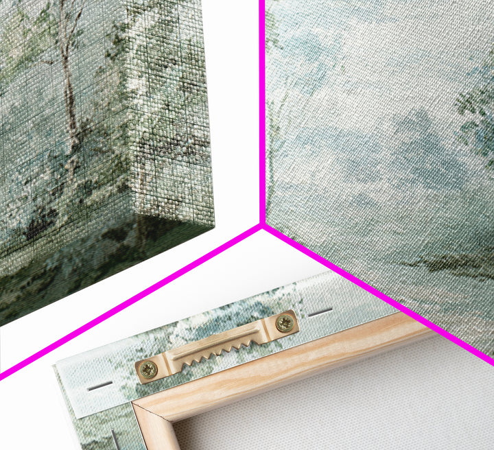Misty Forest Path Framed Canvas Print, Waiting Room Art, Printable Art, Waiting Room Decor, Fine Art, Calm, Digital Art Print, WRA-3x2-15