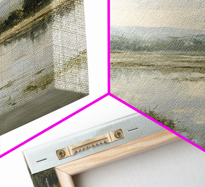 Peaceful Lake Reflection at Dawn Canvas Print, Waiting Room Art, Gallery Wall Art, Waiting Room Decor, Oil Painting, Calm, WRA-3x2-32