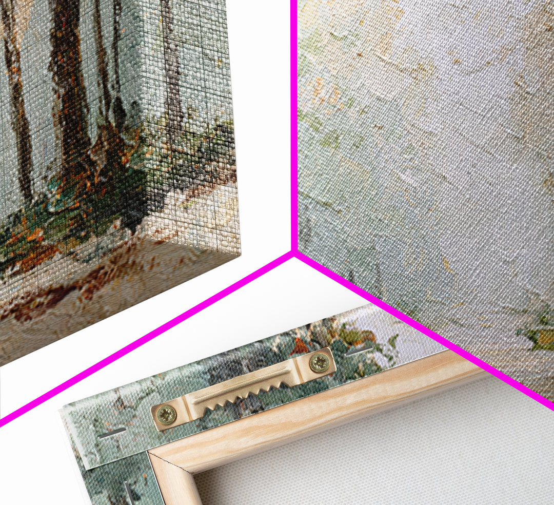 Misty Forest Path Framed Canvas Print, Waiting Room Art, Neutral Decor, Waiting Room Decor, Fine Art, Calm, Wall Art, WRA-3x2-39
