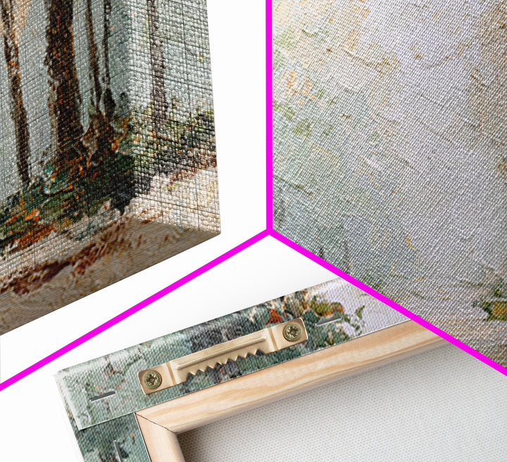 Misty Forest Path Framed Canvas Print, Waiting Room Art, Neutral Decor, Waiting Room Decor, Fine Art, Calm, Wall Art, WRA-3x2-39
