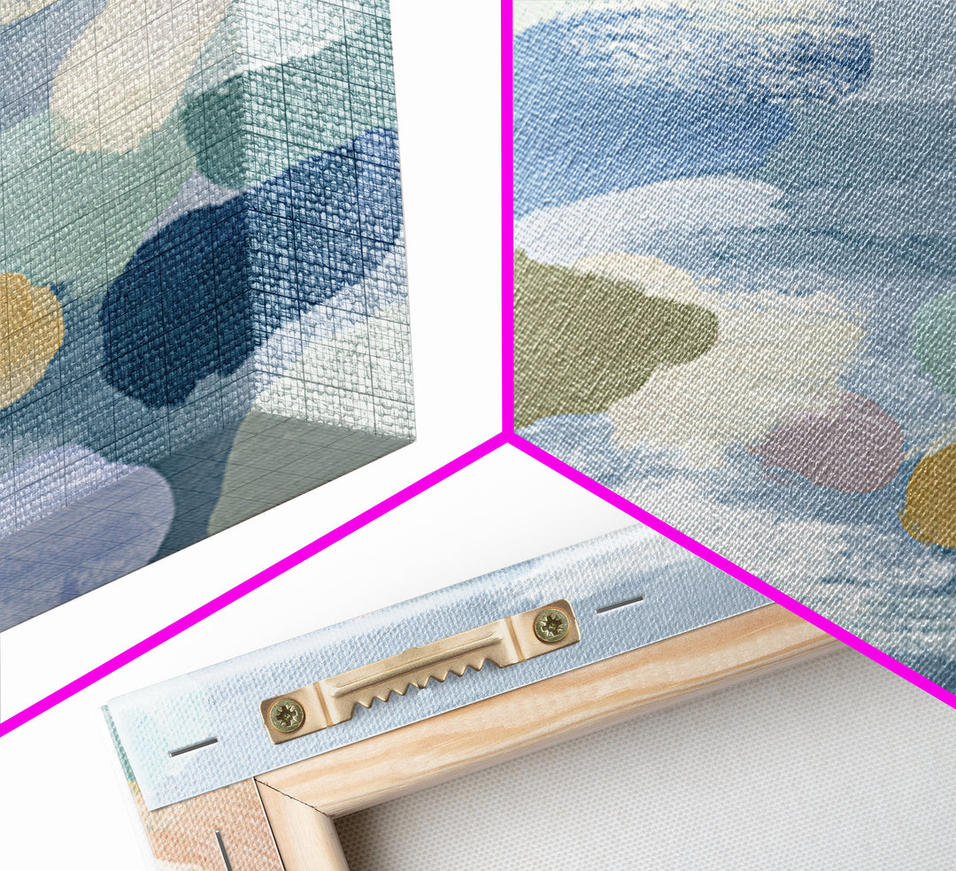 Pastel Rainbow Shapes for Pediatric Spaces Framed Canvas Print, Waiting Room Art, Bauhaus Print, Waiting Room Decor, WRA-3x2-46