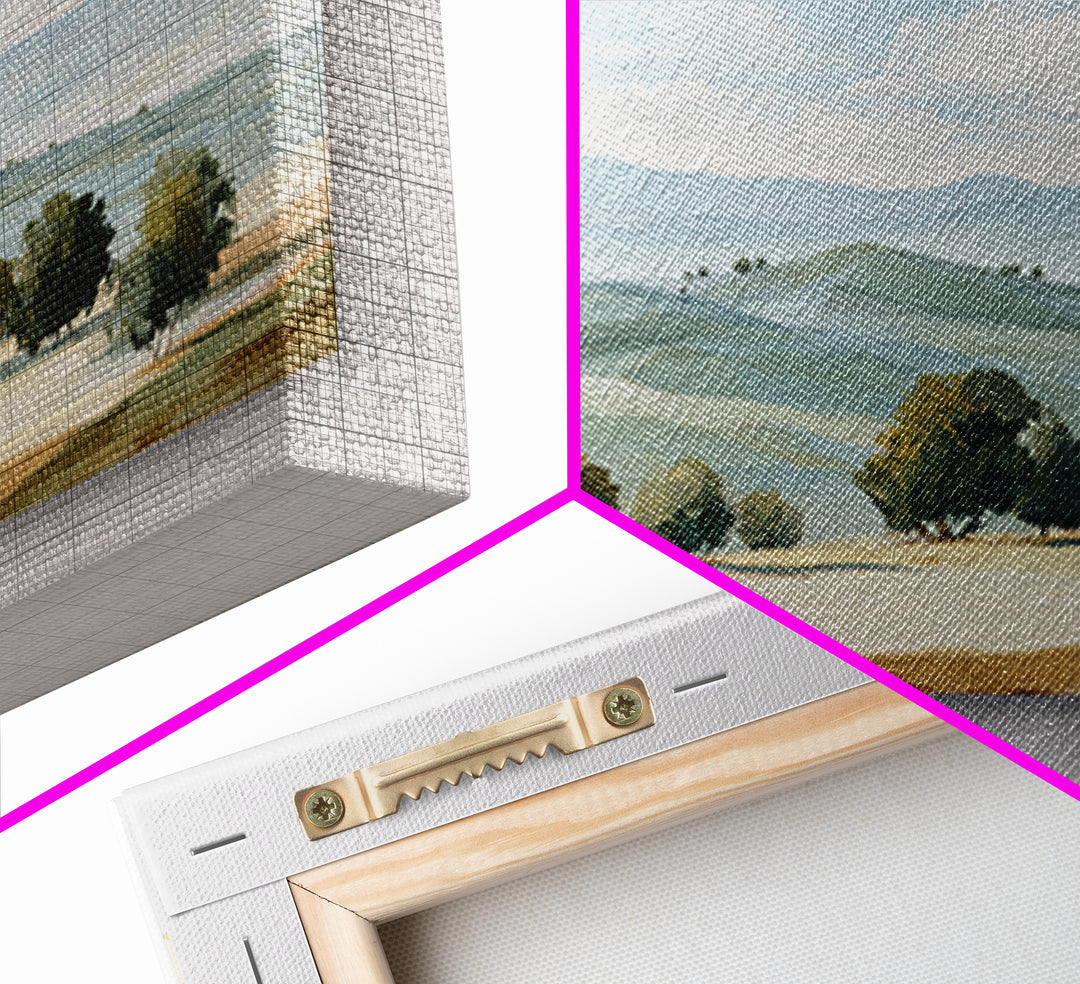 Calming Landscape with Open Sky and Gentle Framed Canvas Print, Waiting Room Art, Landscape, Waiting Room Decor, Oil Painting, WRA-3x2-5