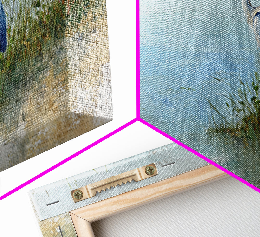 Blue Heron in Quiet Marsh Framed Canvas Print, Waiting Room Art, Gallery Decor, Waiting Room Decor, Abstract Art, Calm, WRA-3x2-64