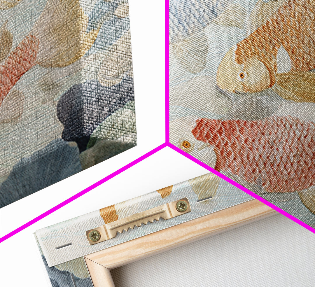 Gentle Koi Fish Framed Canvas Print, Waiting Room Art, Minimalist Wall Art, Waiting Room Decor, Oil Painting, Calm, Dental Art, WRA-3x2-74