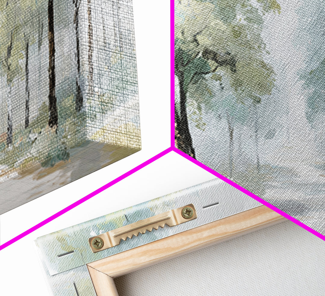 Misty Forest Path Framed Canvas Print, Waiting Room Art, Fine Art Print, Waiting Room Decor, Fine Art, Calm, Wall Decor, WRA-3x2-87