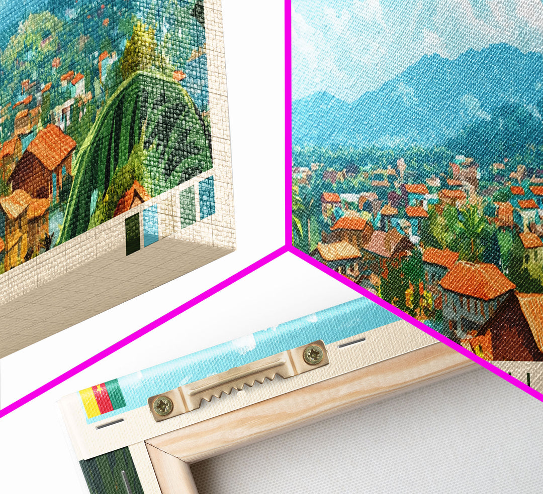 Bertoua, Cameroon Travel Poster Panoramic Canvas Print, Bertoua, Cameroon Painting, Cameroon Art, Bertoua Travel Art, Guest Room Painting