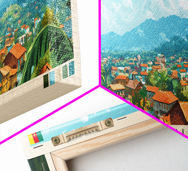 Bertoua, Cameroon Travel Poster Panoramic Canvas Print, Bertoua, Cameroon Painting, Cameroon Art, Bertoua Travel Art, Guest Room Painting