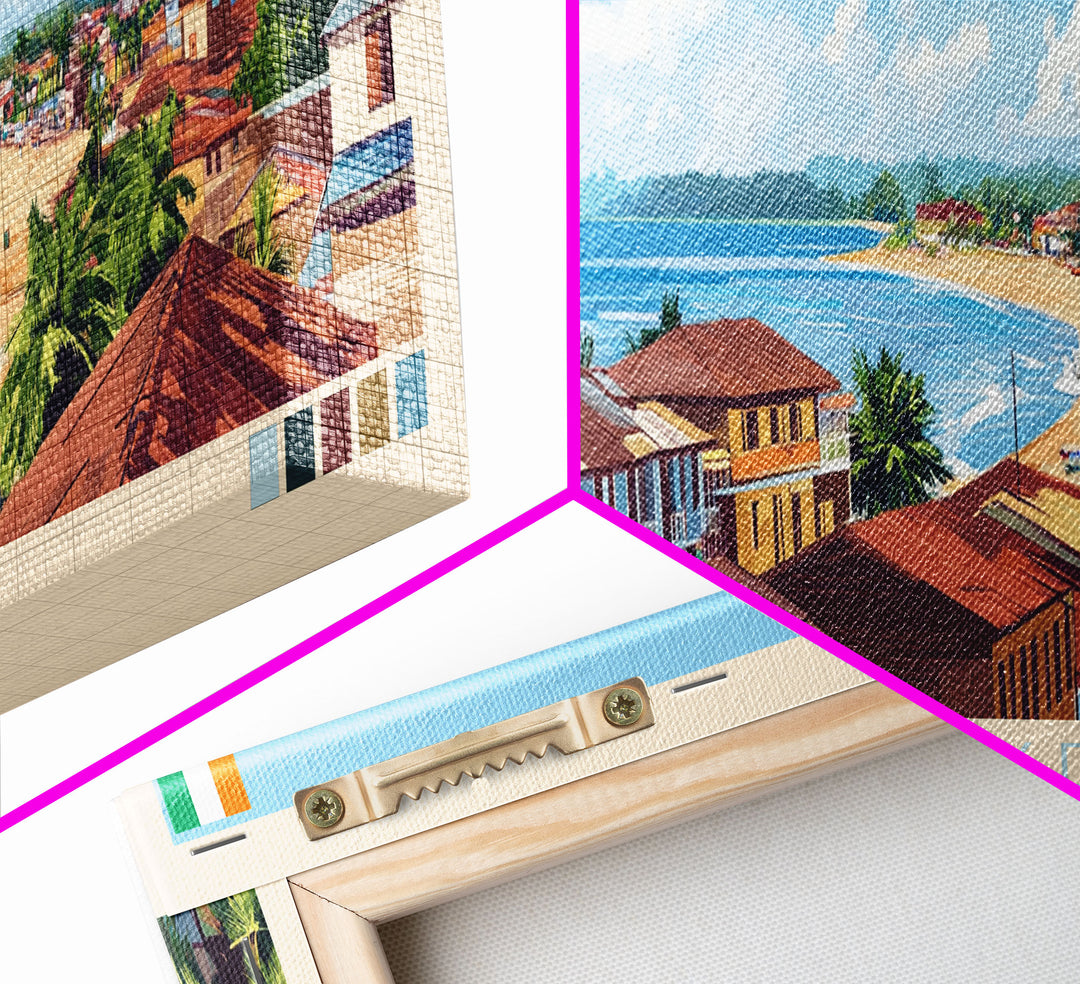 Bouake, Ivory Coast Panoramic Travel Poster Canvas Print, Bouake, Ivory Coast Painting, Ivory Coast Art, Bouake Panoramic Travel Art, Travel Painting