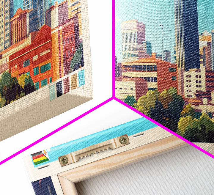 Bulawayo, Zimbabwe Travel Poster Panoramic Canvas Print, Bulawayo, Zimbabwe Painting, Zimbabwe Art, Bulawayo Travel Art, Guest Room Painting