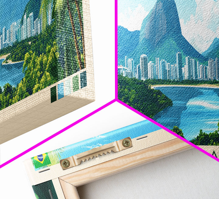 Campinas, Brazil Travel Poster Panoramic Canvas Print, Campinas, Brazil Painting, Brazil Art, Campinas Travel Art, Guest Room Painting