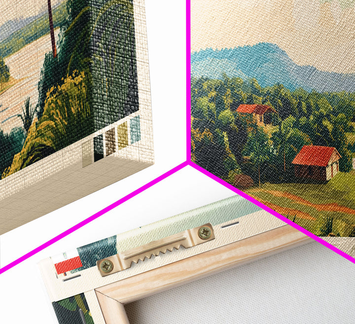 Capiata, Paraguay Panoramic Travel Poster Canvas Print, Capiata, Paraguay Painting, Paraguay Art, Capiata Travel Art, Living Room Painting