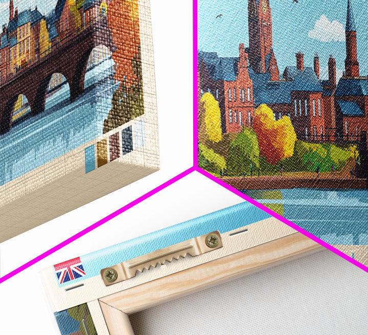 Carlisle, England Travel Poster Panoramic Canvas Print, Carlisle, England Painting, England Art, Carlisle Travel Art, Guest Room Painting
