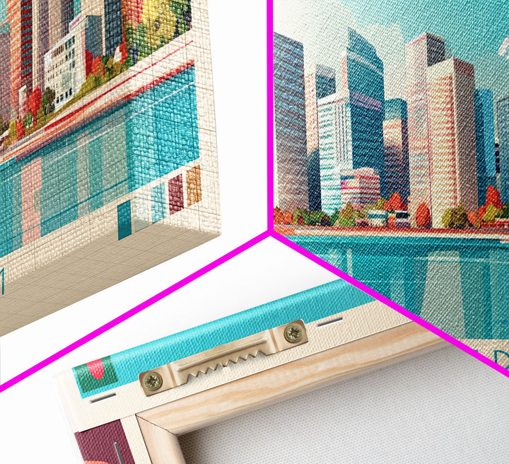 Chattogram, Bangladesh Travel Poster Panoramic Canvas Print, Chattogram, Bangladesh Painting, Bangladesh Art, Chattogram Travel Art, Guest Room Painting