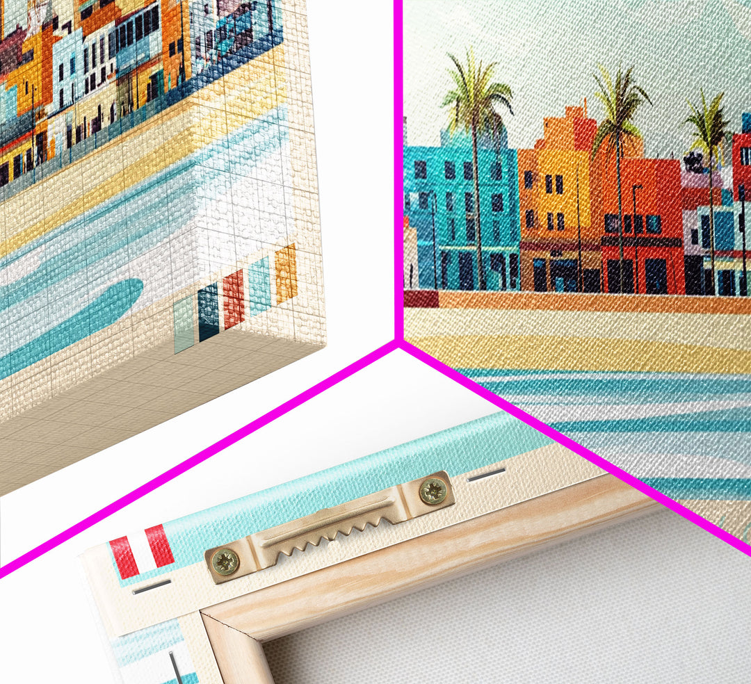 Chiclayo, Peru Panoramic Travel Poster Canvas Print, Chiclayo, Peru Painting, Peru Art, Chiclayo Travel Art, Guest Room Painting