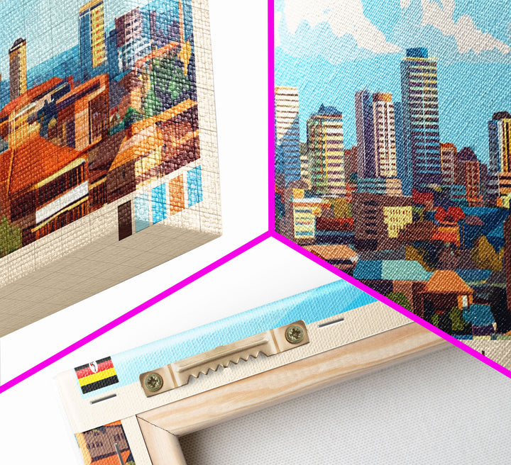 Kampala, Uganda Panoramic Travel Poster Canvas Print, Kampala, Uganda Painting, Uganda Art, Kampala Travel Art, Living Room Painting