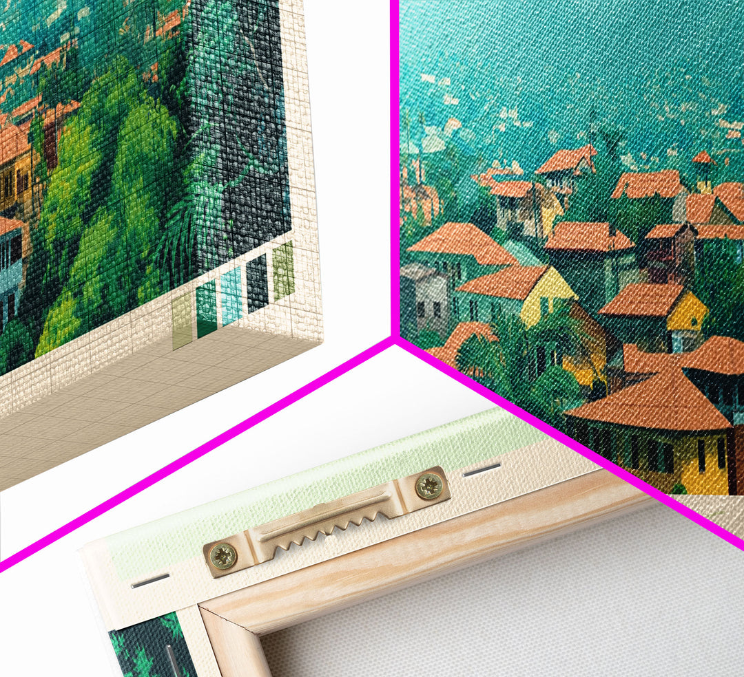 Kananga, Congo Travel Poster Panoramic Canvas Print, Kananga, Congo Painting, Congo Art, Kananga Travel Art, Guest Room Painting