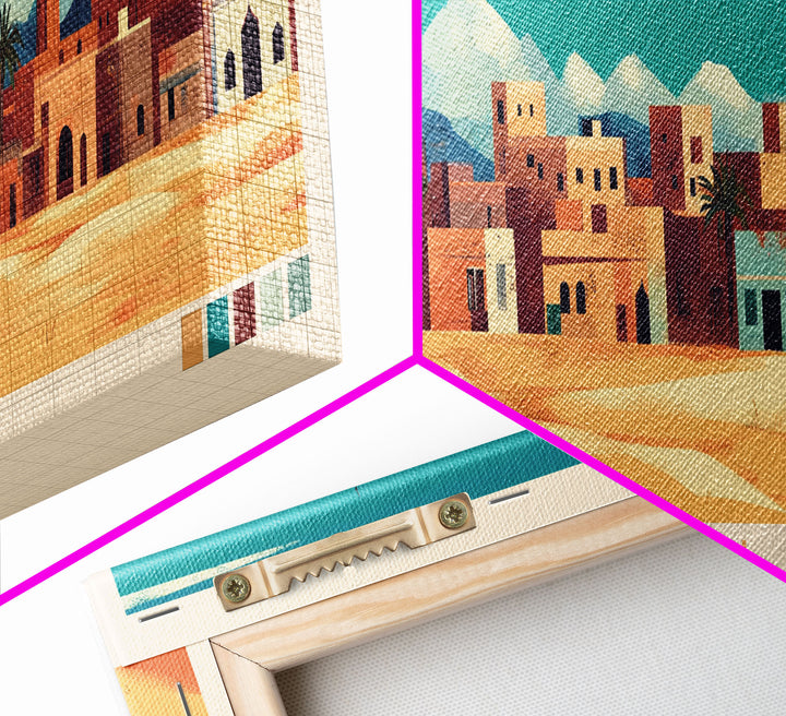 Kassala,  Sudan Panoramic Travel Poster Canvas Print, Kassala,  Sudan Painting,  Sudan Art, Kassala Travel Art, Guest Room Painting