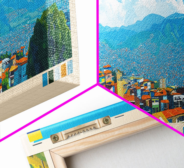 Manizales, Colombia Panoramic Travel Poster Canvas Print, Manizales, Colombia Painting, Colombia Art, Manizales Travel Art, Guest Room Painting