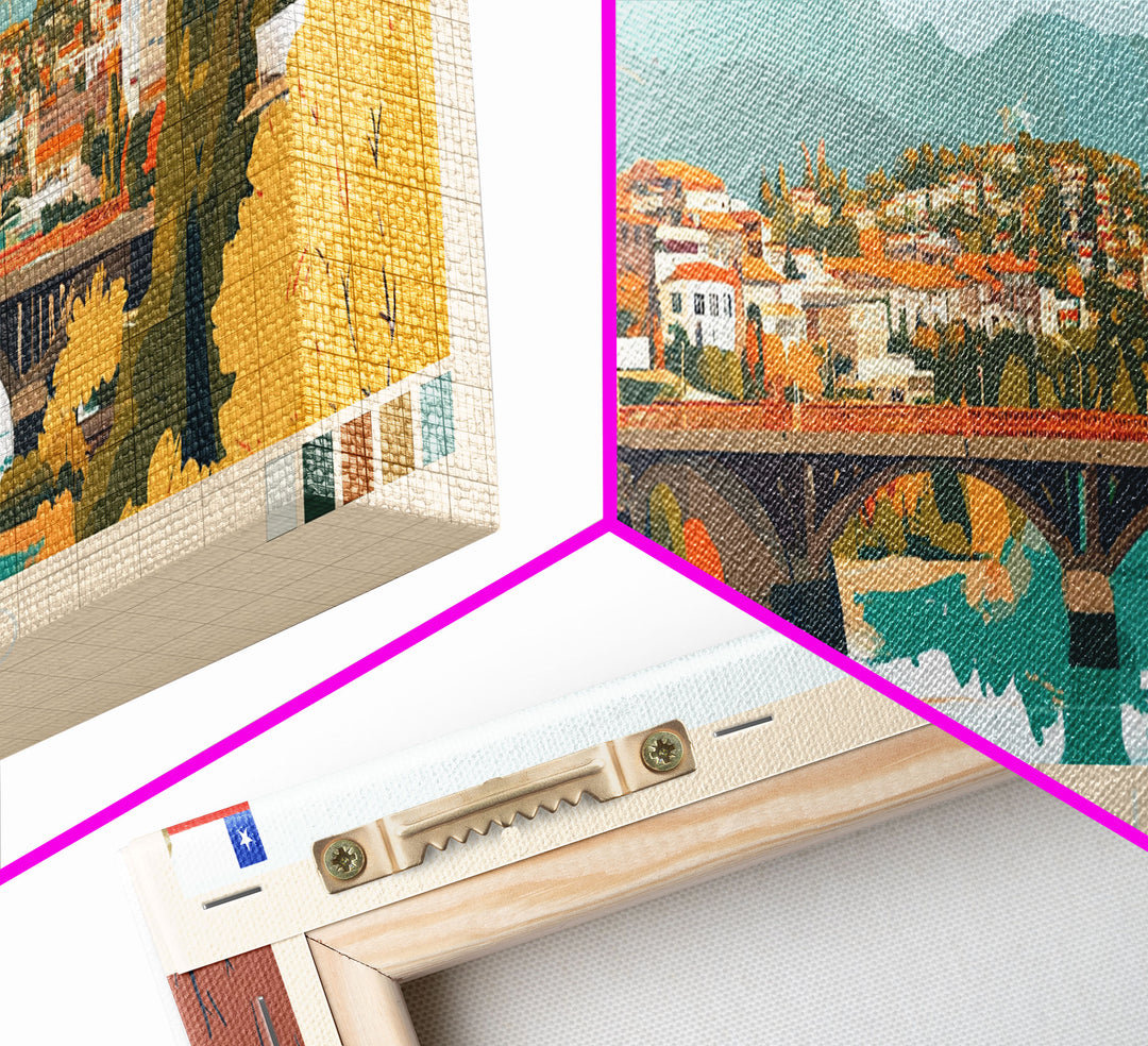 Puente Alto, Chile Panoramic Travel Poster Canvas Print, Puente Alto, Chile Painting, Chile Art, Puente Alto Travel Art, Guest Room Painting