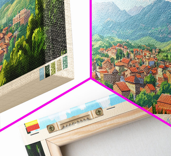 Sacaba, Bolivia Travel Poster Panoramic Canvas Print, Sacaba, Bolivia Painting, Bolivia Art, Sacaba Travel Art, Guest Room Painting