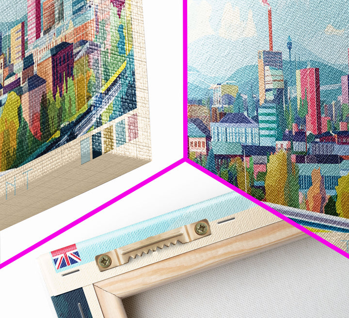 Stoke-on-Trent, England Panoramic Travel Poster Canvas Print, Stoke-on-Trent, England Painting, England Art, Stoke-on-Trent Travel Art, Guest Room Painting