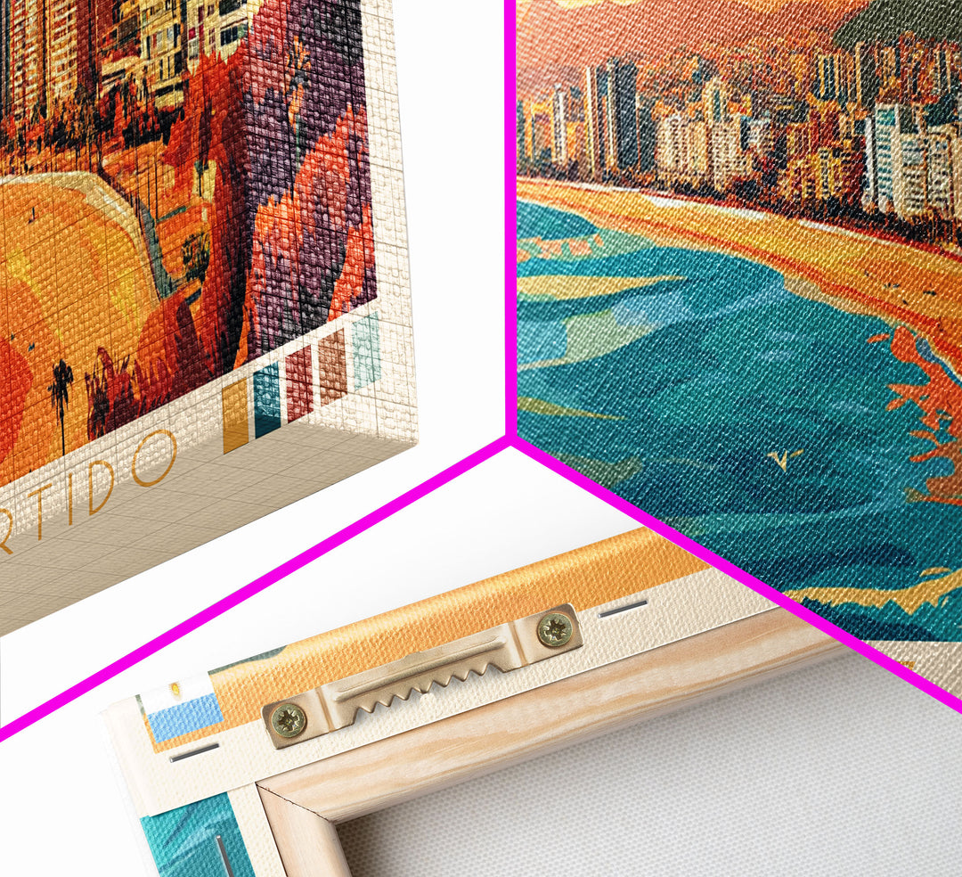 Vicente Lopez Partido, Argentina Panoramic Travel Poster Canvas Print, Vicente Lopez Partido, Argentina Painting, Argentina Art, Vicente Lopez Partido Travel Art, Living Room Painting