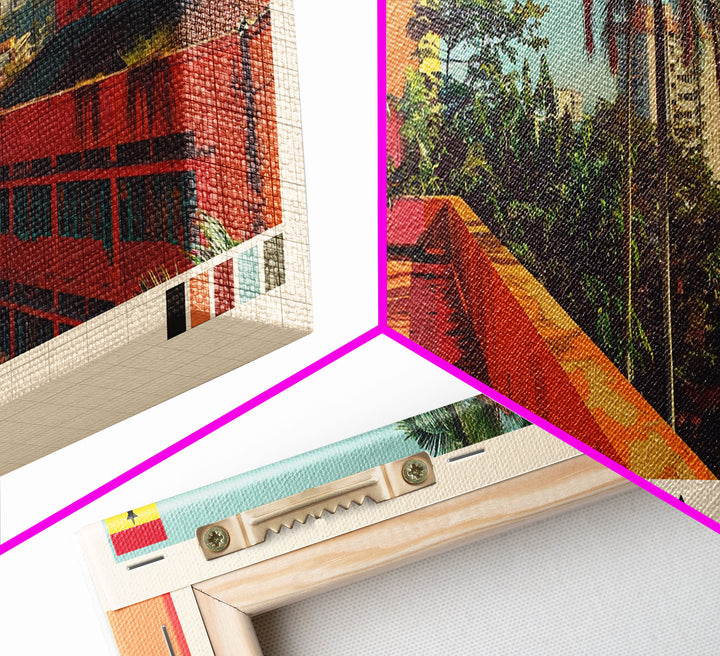 Accra, Ghana Panoramic Canvas Print, Accra, Ghana Painting, Ghana Art, Accra Travel Poster, Travel Art, Guest Room Painting