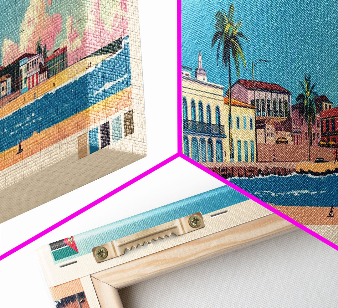 Beira, Mozambique Panoramic Canvas Print, Beira, Mozambique Painting, Mozambique Art, Beira Travel Poster, Travel Art, Guest Room Painting