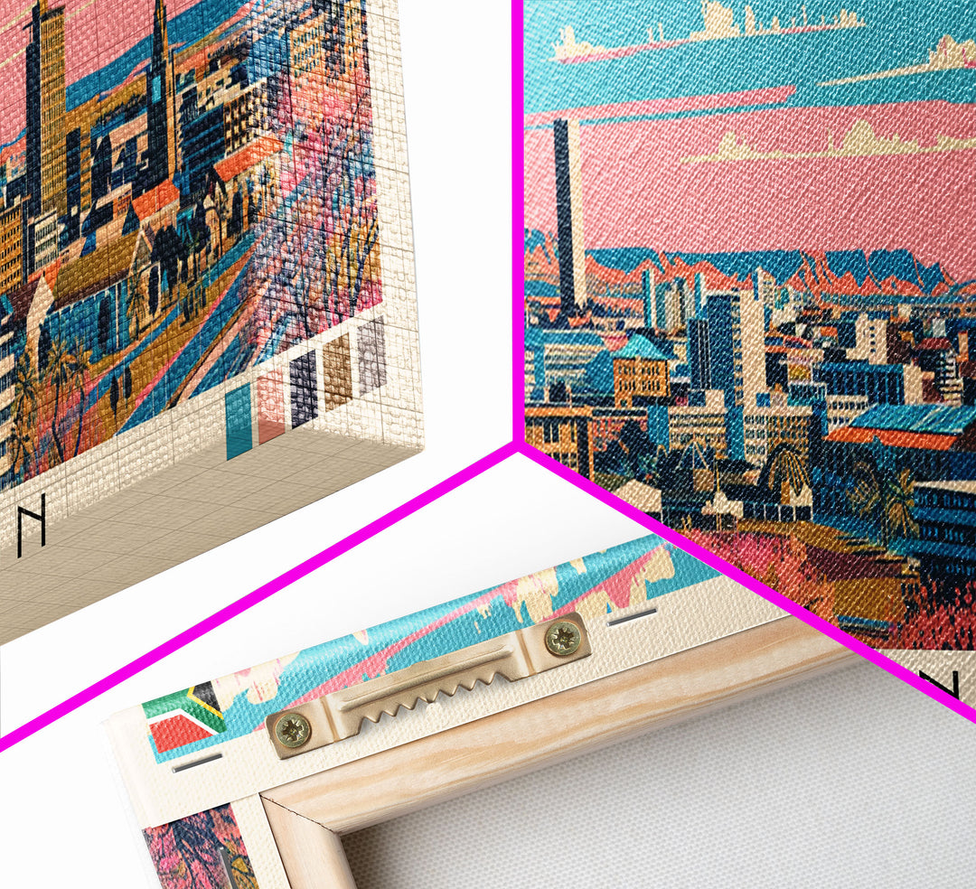 Bloemfontein, South Africa Panoramic Canvas Print, Bloemfontein, South Africa Painting, South Africa Art, Bloemfontein Travel Poster, Travel Art, Guest Room Painting