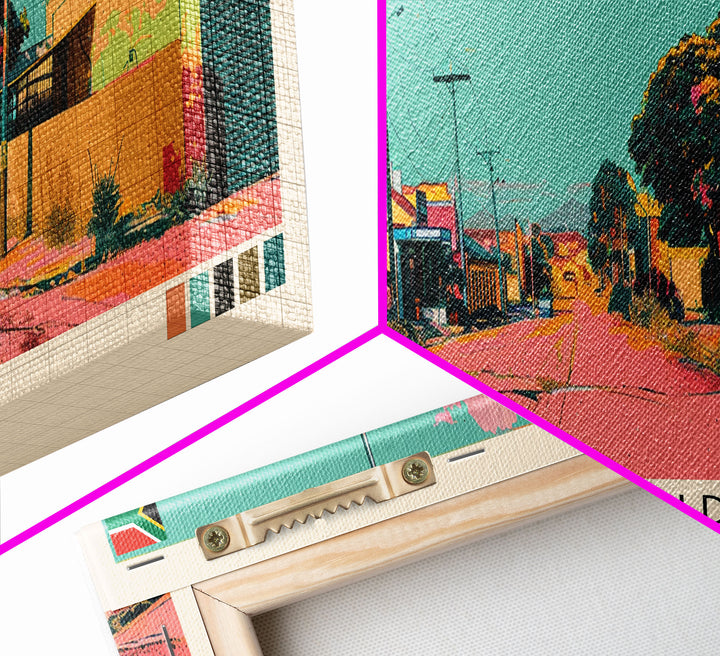 Boksburg, South Africa Panoramic Canvas Print, Boksburg, South Africa Painting, South Africa Art, Boksburg Travel Poster, Travel Art, Housewarming Gift