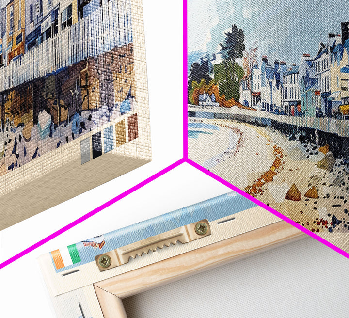 Bray, Ireland Panoramic Canvas Print, Bray, Ireland Painting, Ireland Art, Bray Travel Poster, Travel Art, Guest Room Painting